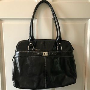 Giani Bernini Black Leather Dome Satchel Bag
